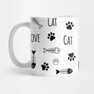 Love Cat Meow Pattern Mug